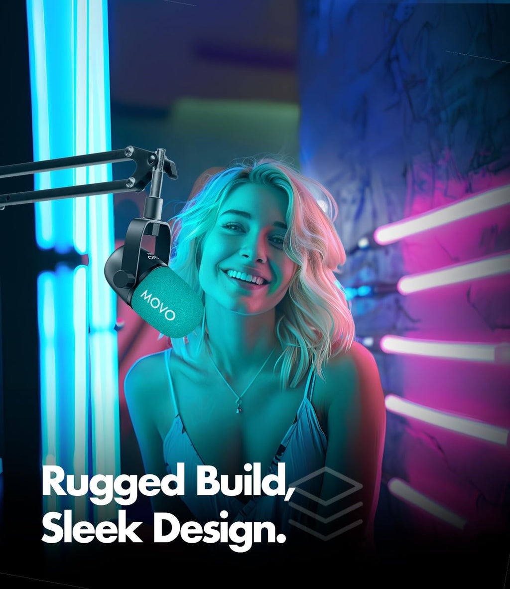 Movo Podcast Equipment Bundle for 2 with USB Audio Interface and 2 CastMic Dynamic Podcast Microphone Bundle with Mic Boom Arms for Podcasting, Streaming, and Musicians - Podcast Kit for Computers