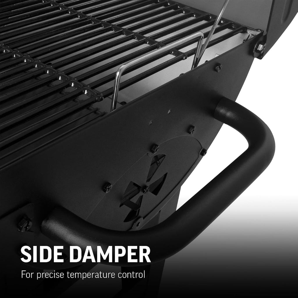 Char-Griller® Dual-Function 2-Burner 24,000 BTU Propane Gas and Charcoal Combination Grill and Smoker with 870 Cooking Square Inches in Black, Model E5030