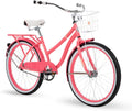 Huffy Cruiser Bike, Fairmont or Woodhaven Model, 20/24/26 Inch Sizes, Perfect for Casual Rides, Ergonomic Design, Rear Rack and Basket on Woodhaven Model, Simple Coaster Brakes, Multiple Color Options