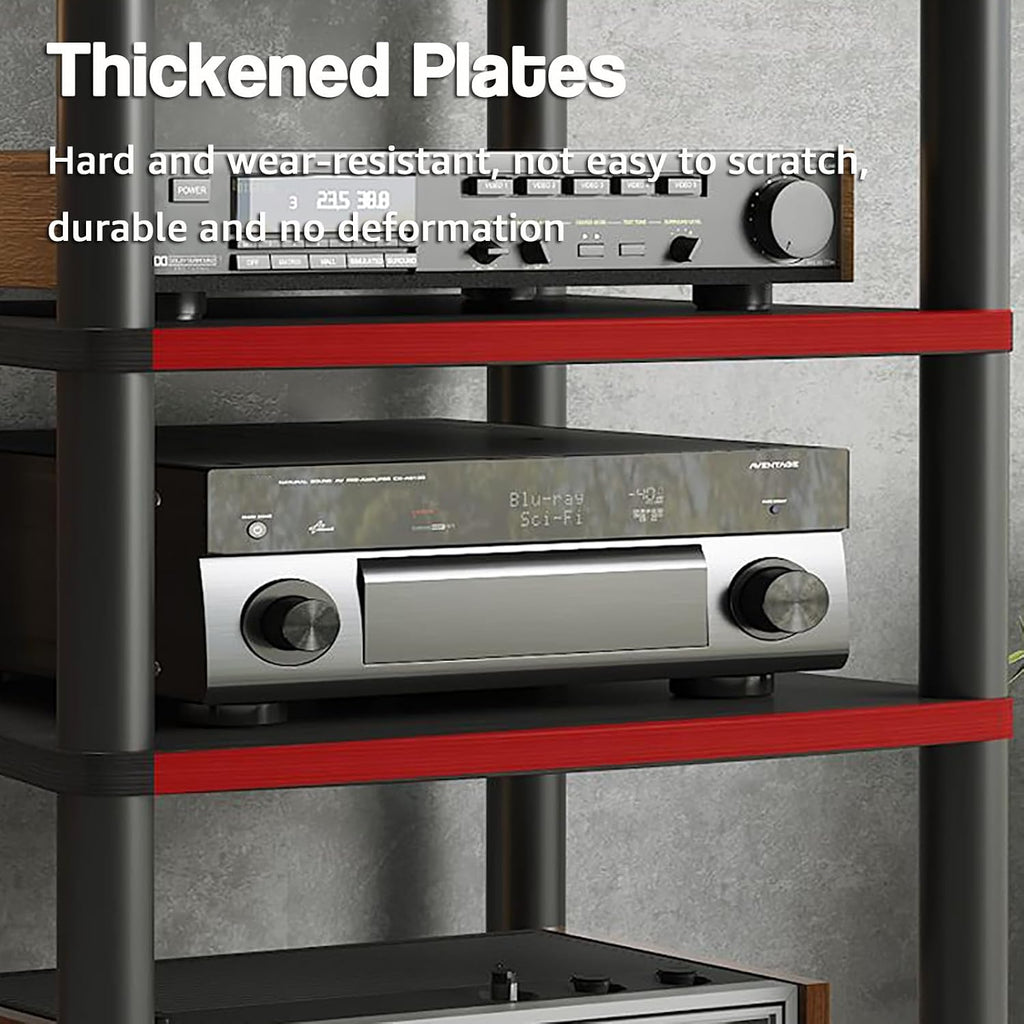 3-Tier Audio Rack Tower - Media Stand for Stereo, CD Player & AV Equipment - Wooden AV Cabinet Display, 1/2/3/4 Tier Options for Home Theater Storage