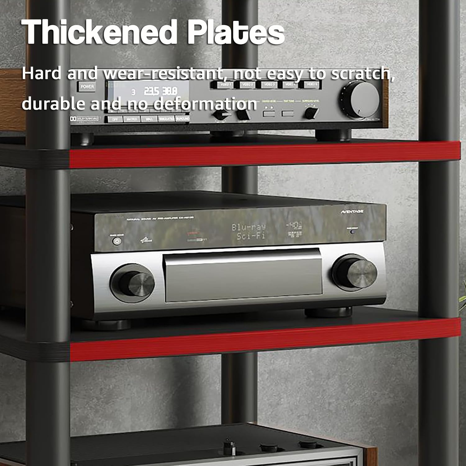 3-Tier Audio Rack Tower - Media Stand for Stereo, CD Player & AV Equipment - Wooden AV Cabinet Display, 1/2/3/4 Tier Options for Home Theater Storage