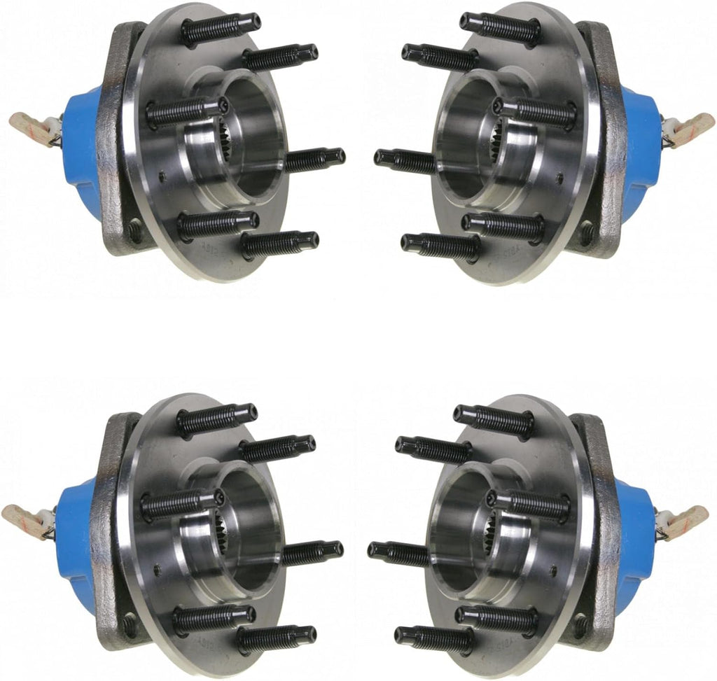 TRQ 2 Piece Wheel Bearing & Hub Assembly Set AWD with ABS Sensor Compatible with 2004-2009 Cadillac SRX