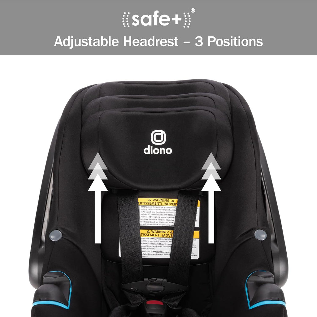 Diono LiteClik30 RXT SafePlus Infant Car Seat and Base, Rear-Facing for Infants 4-30lbs, SafePlus Engineering, with Infant Insert, UPF 50+ Sunshade (Black Storm)