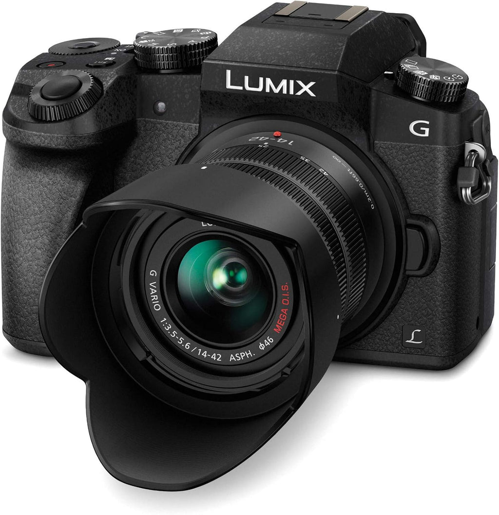 Panasonic LUMIX G7 4K Digital Camera, with 14-42mm Mega O.I.S. Lens, 16 Megapixel Mirrorless Camera, 3-Inch LCD, DMC-G7KK (Black)