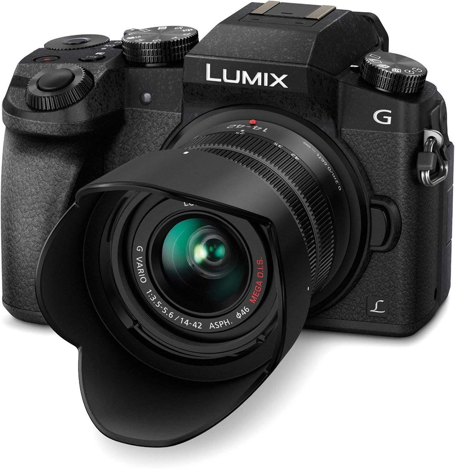 Panasonic LUMIX G7 4K Digital Camera, with 14-42mm Mega O.I.S. Lens, 16 Megapixel Mirrorless Camera, 3-Inch LCD, DMC-G7KK (Black)