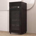 Media Storage Cabinet, Console Cabinet for DVD Players & Game Consoles, Audio Tower with Storage Rack, Modern Black Media Display Unit (52x55x126cm)