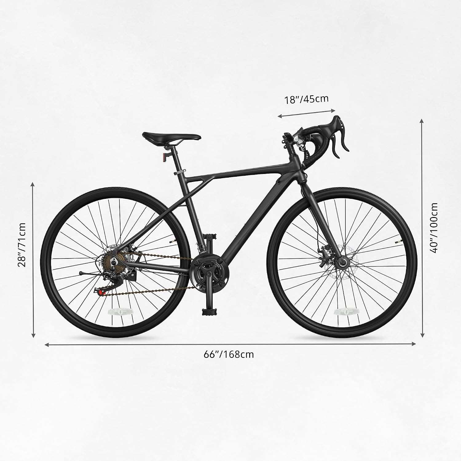 YITAHOME 700C Road Bike, 21 Speed Commuter Bicycle for Men Women, Lightweight Aluminum Frame Racing Bike, Adult Bicycle with Dual Disc Brake