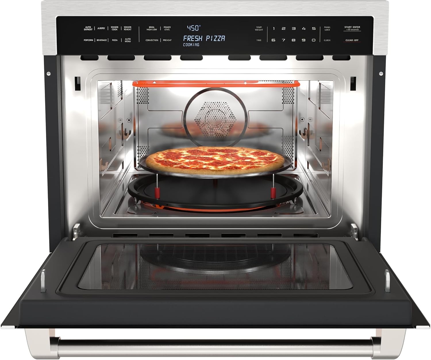 KoolMore Reserve 24 in. Built-In Microwave Convection Oven with Air Fry, 3-in-1 Combo, Sensor Cook, Soft-Close Door, 1.6 cu. ft. in Stainless Steel