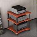 High Performance Audio Rack Wood HiFi Amplifier Stand Modern AV Media Shelf 3 Tier Corner DVD Display Cabinet for Home Theater & Audio Equipment