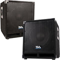 Seismic Audio - Mini-Tremor_Pair - Pair of Powered 12' Pro Audio/DJ Subwoofer Cabinets - Active 12 Inch PA/DJ/Band Live Sound Subwoofers