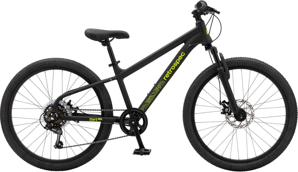 Retrospec Dart Plus 24-Inch Kids Bike, 7-Speed Aluminum Bicycle with Disc Brakes for Boys & Girls 8-11 Years Old, Lightweight Frame & Front Suspension