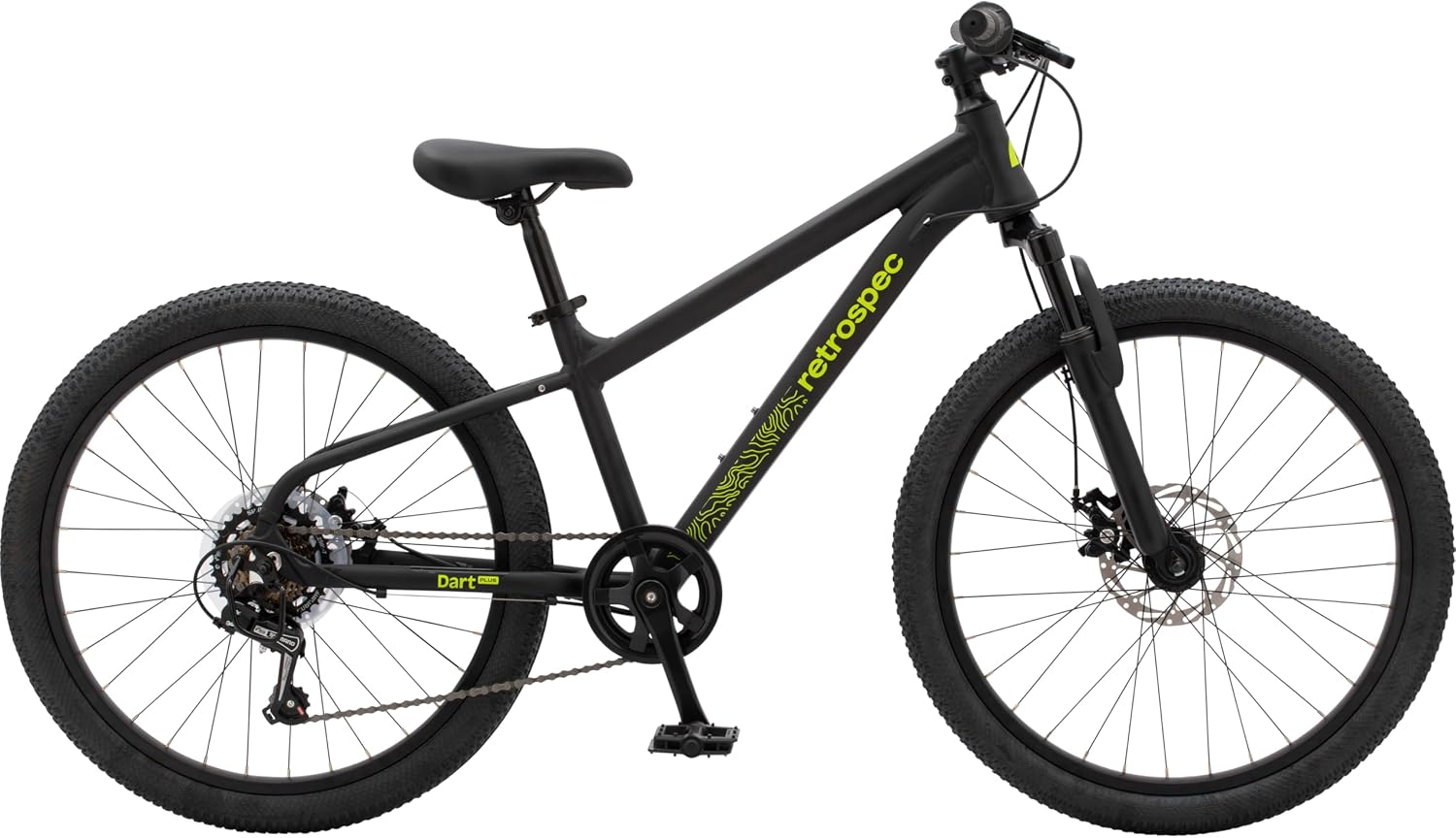 Retrospec Dart Plus 24-Inch Kids Bike, 7-Speed Aluminum Bicycle with Disc Brakes for Boys & Girls 8-11 Years Old, Lightweight Frame & Front Suspension