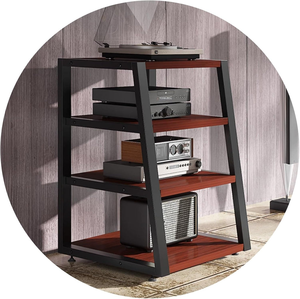 Audio Video Equipment Rack Cabinet HiFi Stand for Amplifier, Receiver Record Player Stand Media Storage Rack Home Theater, Office & Recording Studio Use(B,60 * 52 * 82cm(4Tier))