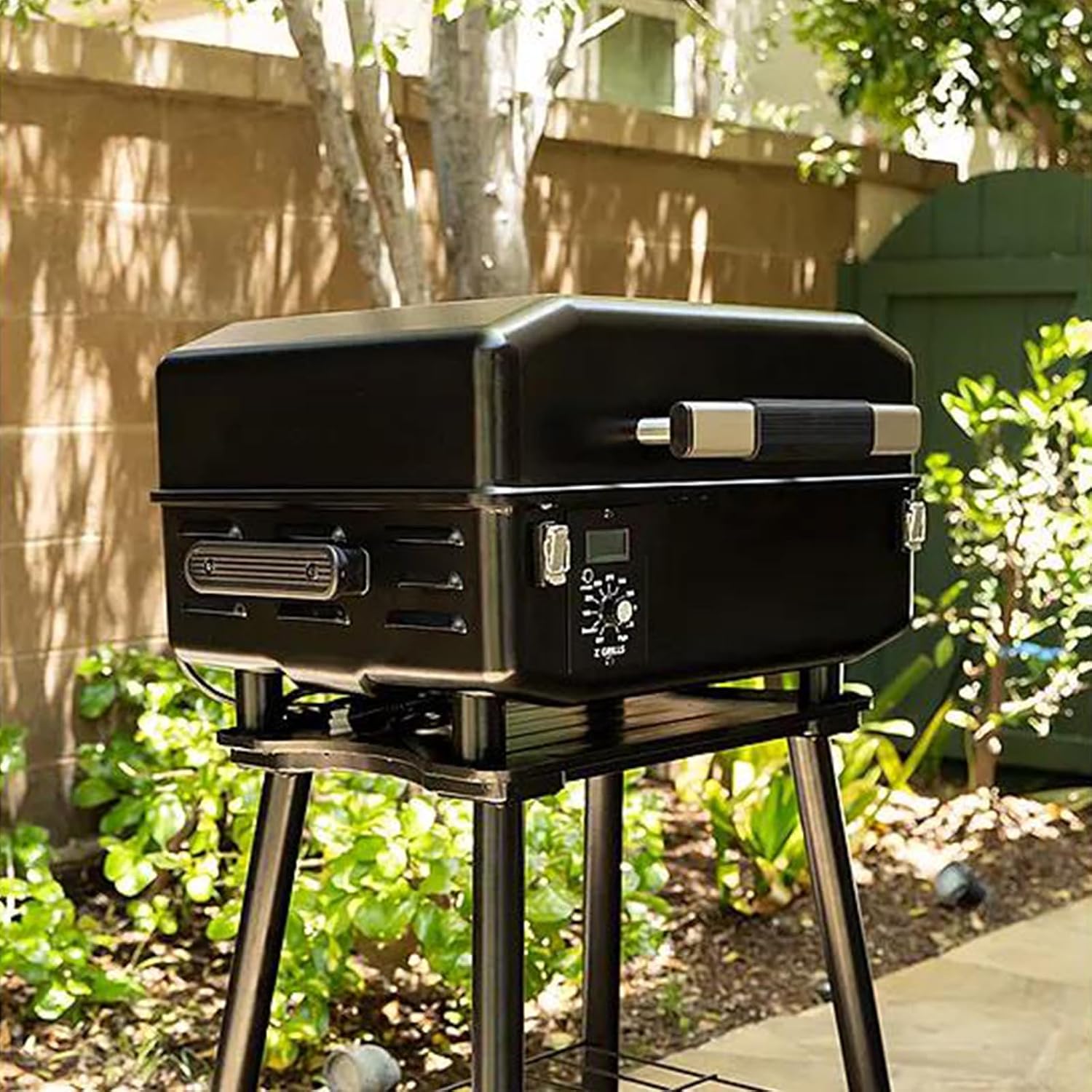 Z GRILLS ZPG-200APro Portable Tabletop Wood Pellet Grill and Smoker, Digital Control, 8 in 1 BBQ Grill for Outdoor Kitchen, Backyard, 202 Sq Inches of Cooking (Black)