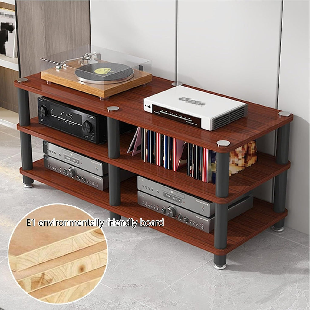 AV Media Stand, Audio Rack Corner Component Cabinet, Open Storage Shelf, Power Amplifier Shelf Equipment, TV Printer Storage Stand, for Home, Office(Natural,3 Tier 50CM/19.6in)
