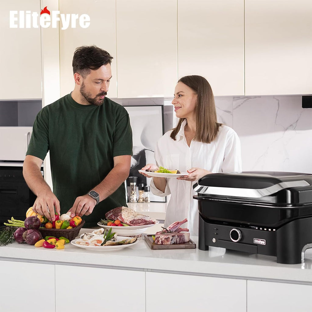 Volteq Smart Electric Grill - 1500W, 650°F, No Smoke Indoor/Outdoor BBQ, Digital Control & Meat Probe, All-in-One for Balcony, Patio, RVs