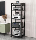 Stereo Rack Cabinet 63 Inch High, 5 6 7 8 Tier Record Player Stand for Turntable Av Media Receiver Equipment Storage, Adjustable Shelving Audio Tower Shelf(Color:5 Tier,Size:50cm Wide)