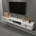 Floating TV Cabinet with Drawers, Wall Mounted Media Equipment Storage Stand, Modern Audio Visual Entertainment Equipment Console, Suitable for TVs Above 32 Inches (Color : White, Size : 11