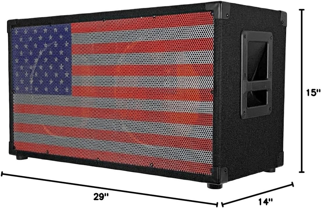 Seismic Audio - SA-212Empty-USA - Empty 2x12 Guitar Speaker Cabinet with Interchangeable USA Grille