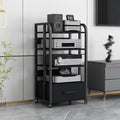 Stereo Cabinet Media Storage Stands with Storage Drawers, 5 Tier Vintage Audio-Video Media Stand, Home Theater Cabinet Electronics Equipment Shelf Tower (Size : 5-Tier (A))