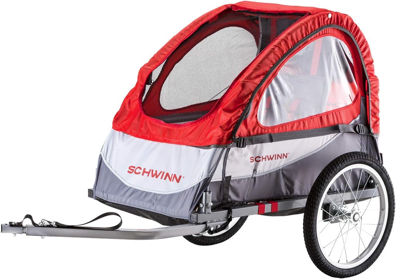 Schwinn Trailblazer Plus Kids Bike Trailer, Single Seat, Universal Coupler, Folding Frame, Quick-Release Wheels, Canopy with Bug Screen and Weather Shield, Schwinn Bike Trailer for Kids
