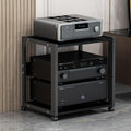 Modern AV Media Stand, Heavy Duty Hifi Audio Component Stand Corner Tv Entertainment Stereo Cabinet Amplifier Rack Shelf Rolling Projector Cart, Office Home Theater Video Rack DVD Record Player Stan