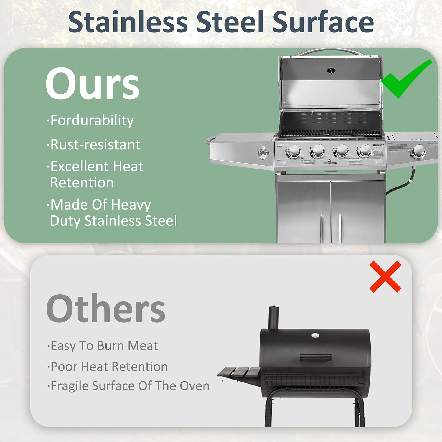 Polar Aurora Propane Gas Grill 4 Burners with Side Burner, Stainless Steel Grill Cart with Wheels for Outdoor Patio Garden Backyard Cooking bbq Grill