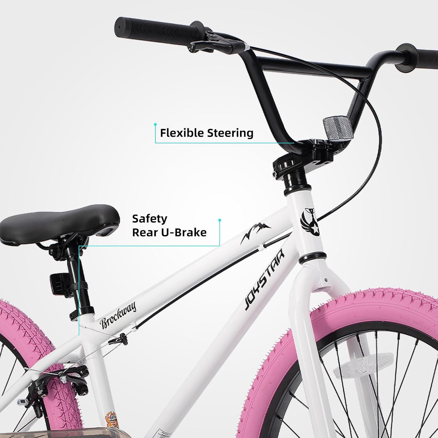 JOYSTAR Brockway Freestyle Kids BMX Bikes 20' 24' Kids Bicycles for 6-14 Years Old Boys Girls and Beginner-Level Riders 2 Pegs Multiple Colors