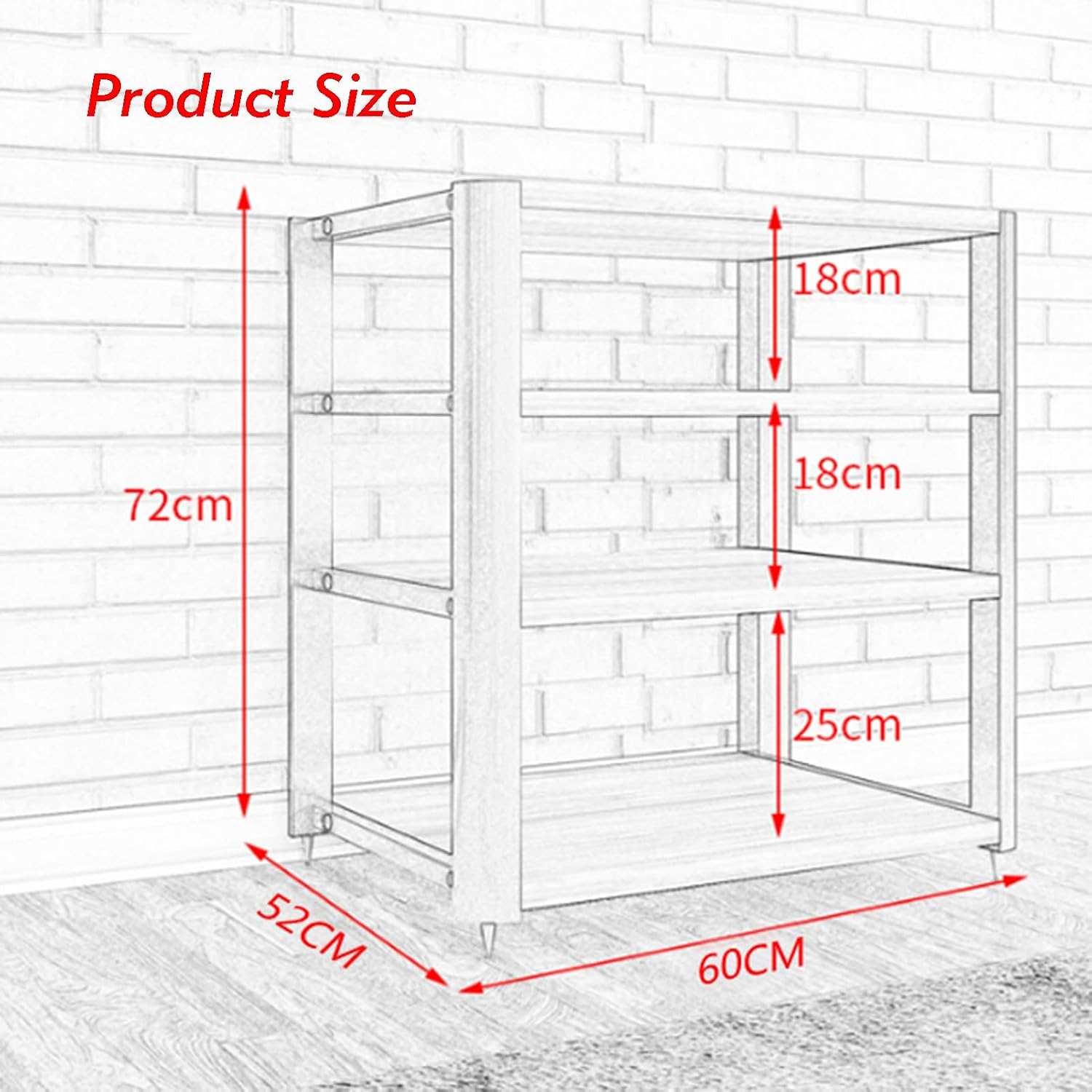 AV Media Stand,4-Tier Media Stand Audio/Video Rack,Floor-Standing Audio and Video Equipment Storage Rack,Suitable for Offices and Study Rooms (Color : Style 3)