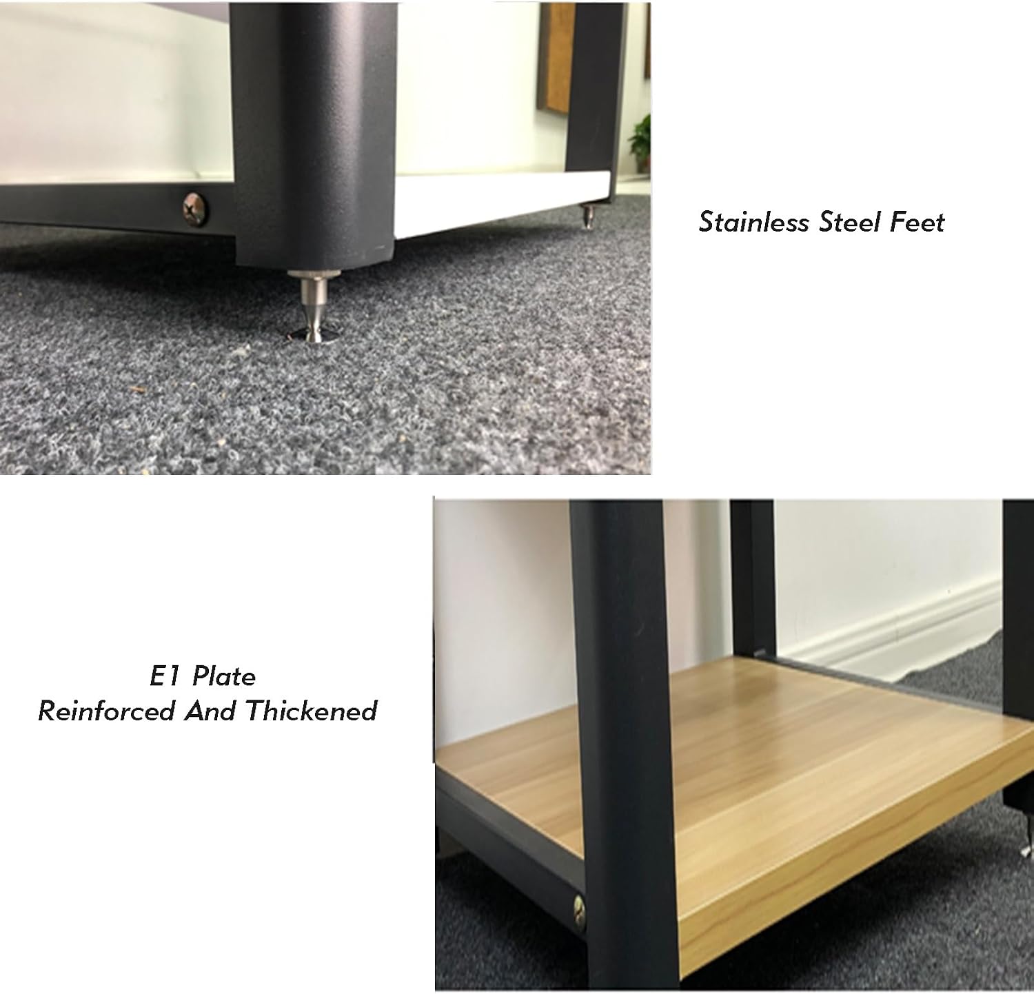 AV Media Stand,Floor-Standing 4-Tier Media Stand Audio/Video Rack,Audio and Video Equipment Storage Rack,Suitable for Offices and Study Rooms