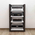 Corner Tv Stand with Ample Storage 5Tier Audio Rack Adjustable Shelves Media Console for Home Theater & Recording Roomwhite Av Cabinet for Tv & Stereo Equipment,White,5 Tier