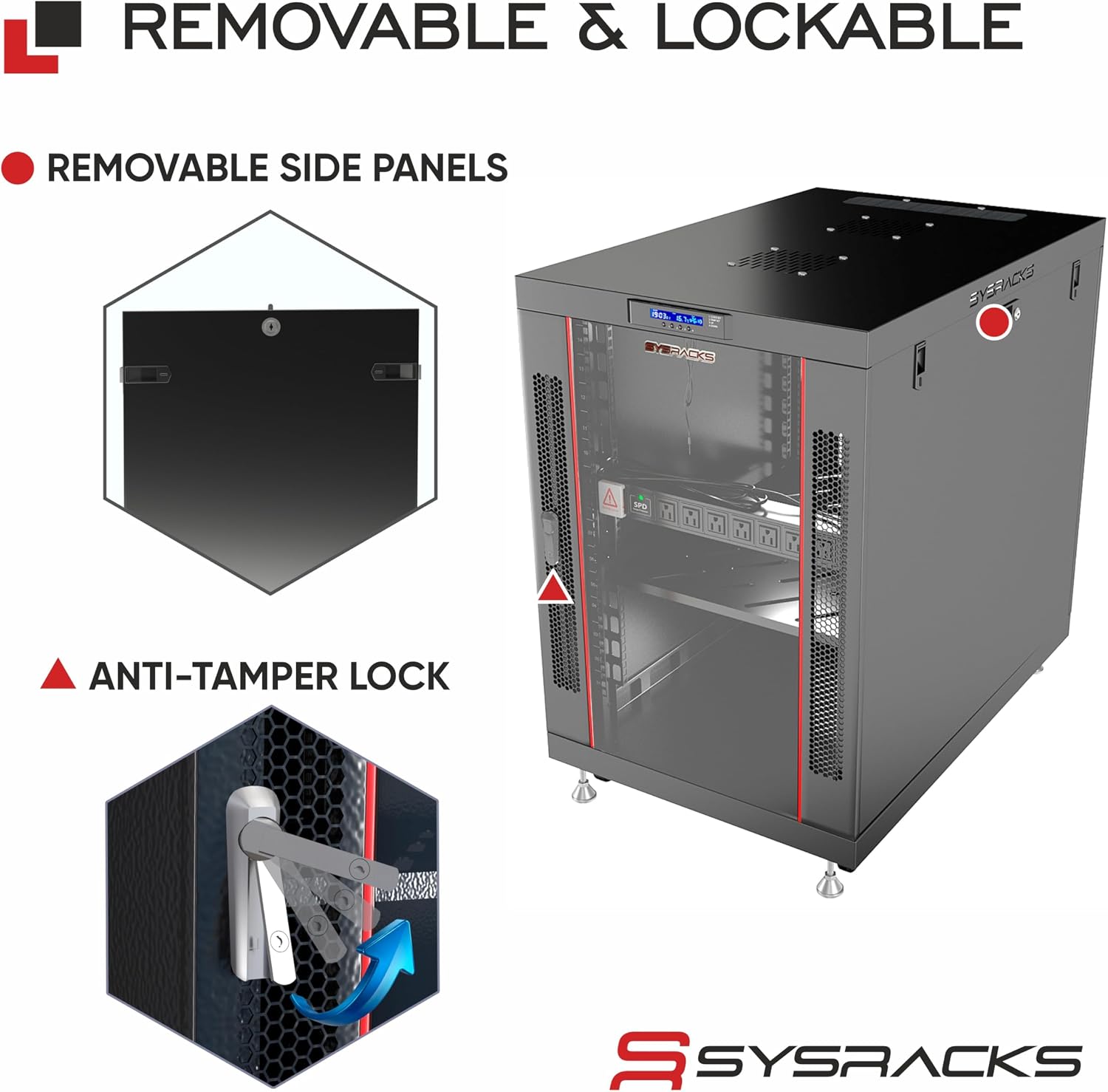 Home Lab Server Rack Cabinet 19' 12U – Premium Series 35' Deep Network Rack Enclosure with Glass Door, Quiet Cooling Fans & Thermostat, PDU, Shelf, Lockable Cabinet for NAS & Home Network