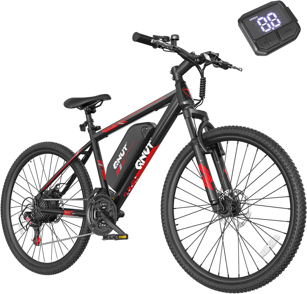 QNUT Electric Bike for Adults with Peak 1000W Motor 26' Victor Mountain Lightweight Ebike, 10.4Ah/7.8Ah Removable Battery Up to 40-60 Miles, 22MPH E Bike Commuter E-MTB for Teens, UL 2849 Certified