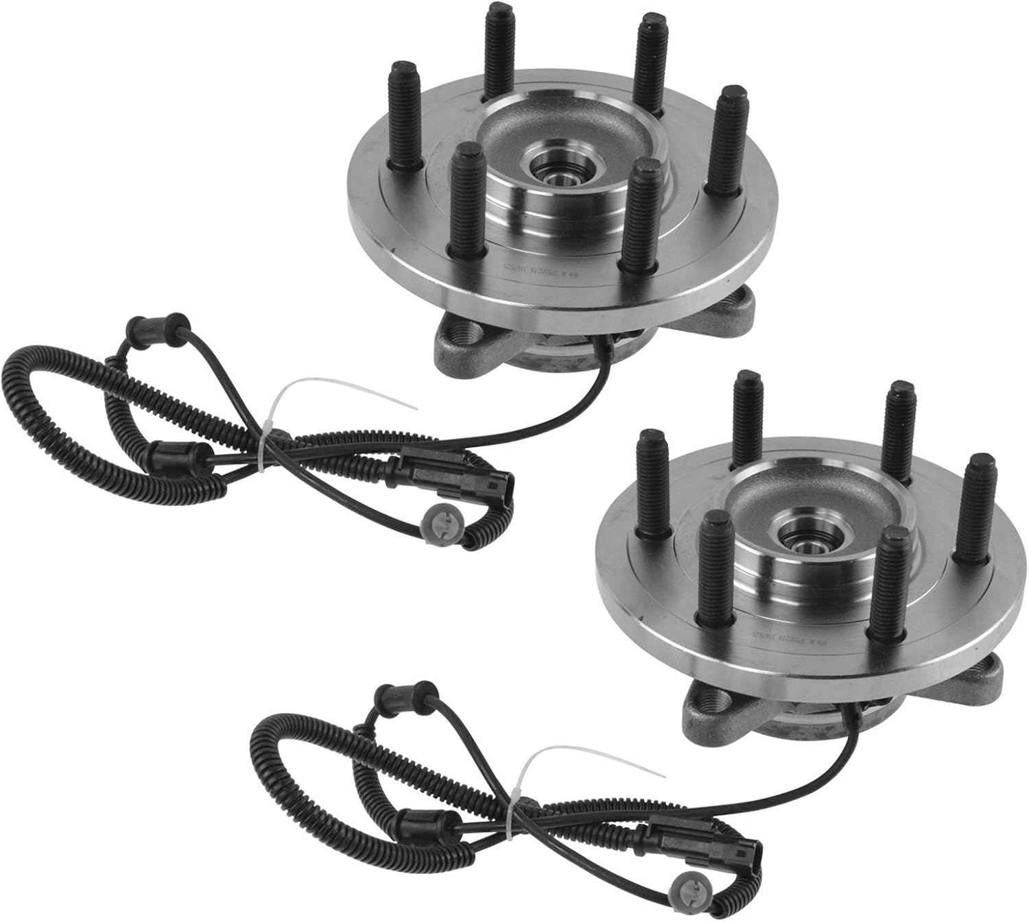 TRQ Front Left and Right Wheel Bearing and Hub Assembly Set 2 Piece Compatible with 11-14 Ford F-150 FX4 XLT 4 Wheel Drive with 6 Lug Wheels 11-14 Lincoln Navigator 4 Wheel Drive with 6 Lug Wheels