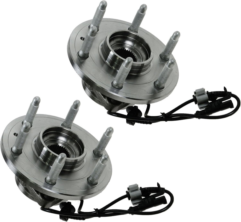 TRQ Front Left and Right Wheel Bearing and Hub Assembly 2 Piece Set Compatible with 2007-2013 Chevrolet Silverado/Sierra 1500 4WD 2007-2014 Chevrolet Tahoe/Yukon/Suburban 4WD