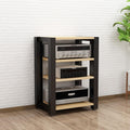 2/3/4/5-Tier Audio/Video Component Cabinet Media Stand CD Player Stand Stereo Equipment Storage Rack with Height Adjustable Wooden Shelf for Home/Offi(A-4-Tier)