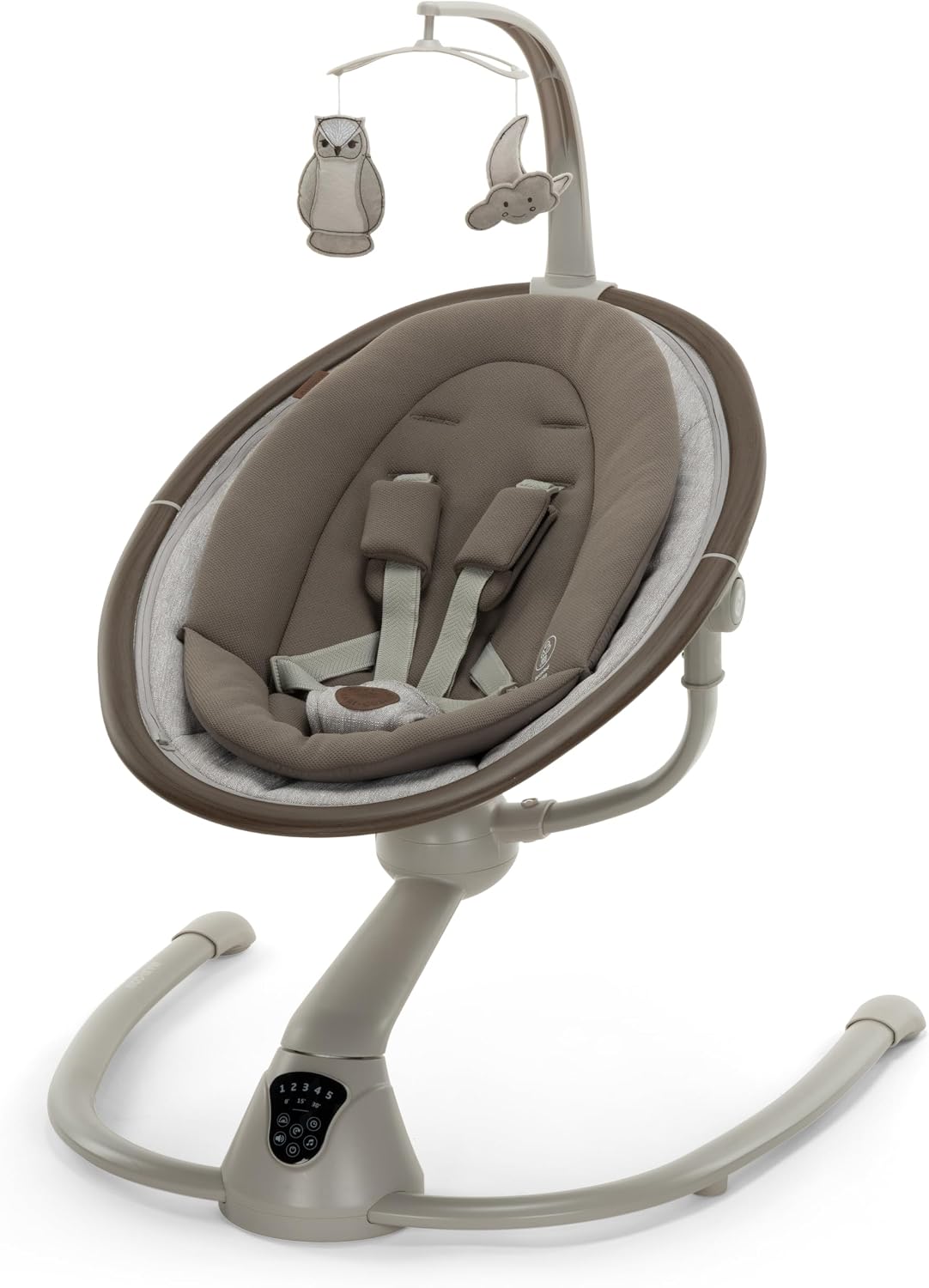Maxi-Cosi Cassia Smart Baby Swing for Infants, Portable Foldable Swing with Music, 360 Rotation, 5 Speeds, 12 Melodies, EcoCare Fabric, Auto Motion Sensor, 2 Reclines, Truffle