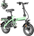 Foldable Electric Bike for Adults and Teens, 740W Peak Motor Ebike with 48V 10AH/20AH Removable Battery, 30-60 Miles PAS Range, 14' Folding Mini E-Bike, 20MPH Electric Bicycle for Daily Commuting