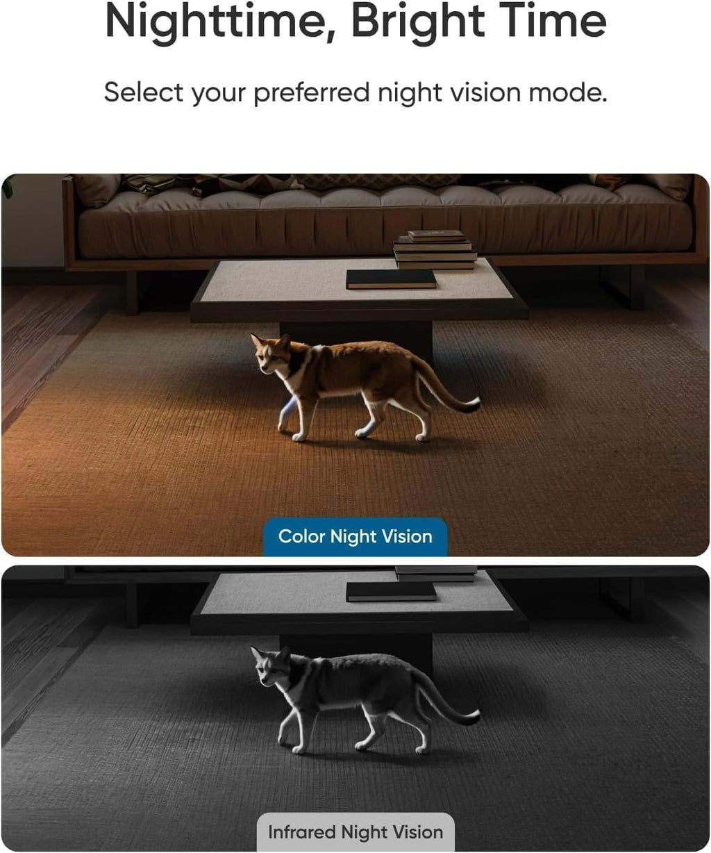 eufy Security 4K Indoor Camera E30 -No Subscription,360° Pan Tilt,AI Auto Tracking,Color Night Vision,Pet/Baby/Nanny Camera with Two-Way Audio,AI Human/Pet Detection,Works with HomeKit((2-Pack)