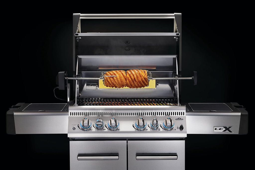 Napoleon Heavy Duty Rotisserie Kit for Large Grills - Fits Prestige PRO 500, P500, and LEX 485 Gas Grills, Fits Grill Heads Up To 31 Inches Wide, Square Spit Rod