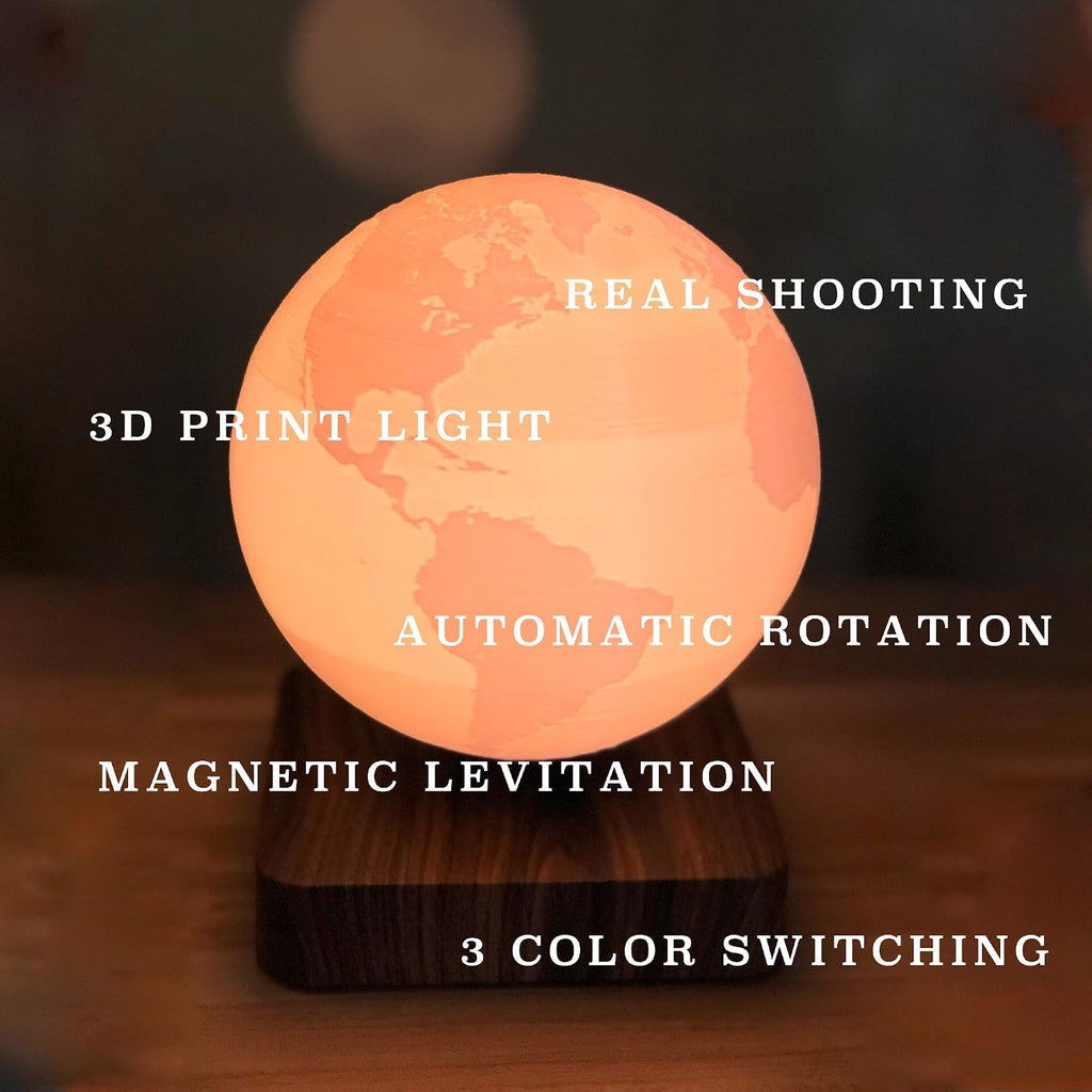 Night Light Moon Light Magnetic Floating Planet Lamp Interior 3D Print LED Bedside Nursing Creative Gift Table Lamp (18cm Earth)
