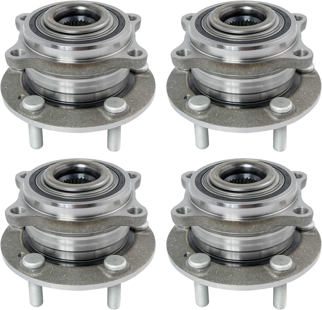 TRQ 2 Piece Wheel Bearing & Hub Assembly Set Compatible with 2007-2014 Hyundai Santa Fe 2013-2014 Santa Fe Sport 2007-2012 Veracruz 2011-2015 Kia Sorento