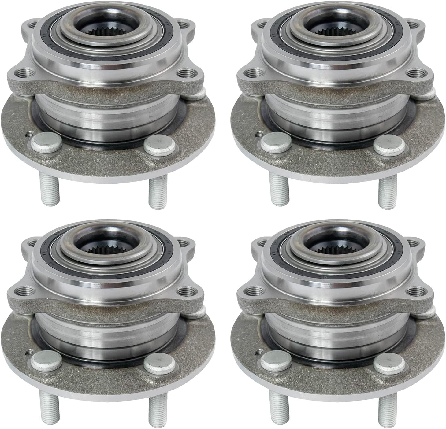 TRQ 2 Piece Wheel Bearing & Hub Assembly Set Compatible with 2007-2014 Hyundai Santa Fe 2013-2014 Santa Fe Sport 2007-2012 Veracruz 2011-2015 Kia Sorento
