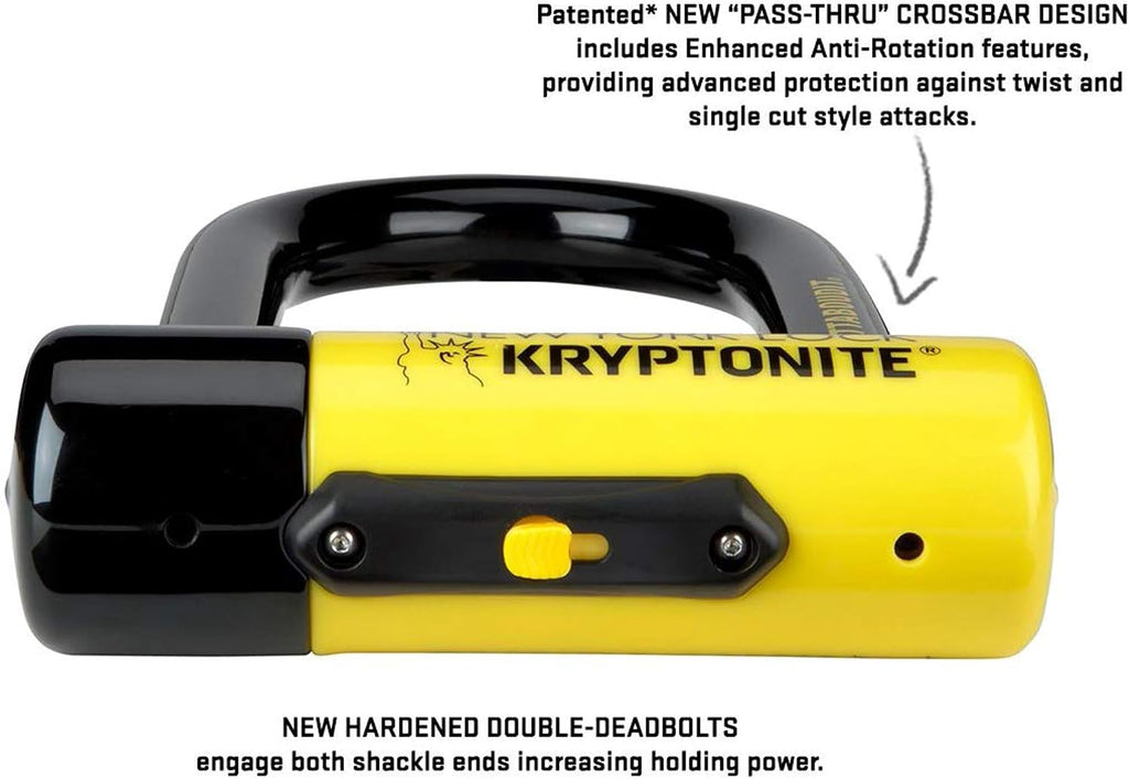 Kryptonite New York Fahgettaboutit Mini Bike U-Lock, Heavy Duty Anti-Theft Bicycle U Lock, 18mm Shackle with Keys, Ultimate Security Lock for Bicycles E-Bikes Scooters