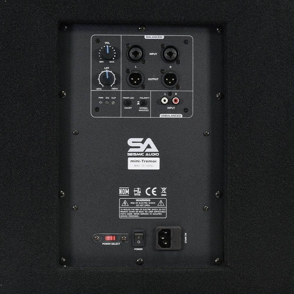 Seismic Audio Mini-Tremor Powered 12-Inch Pro Audio/DJ Subwoofer Cabinet Active 12-Inch Subwoofer