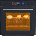 GarveeHome Single Wall Oven 24 in, Built-in Electric Ovens with Steam&Grill&Air Frying Mode, 3000W, 240V, 2.5Cu.ft Convection Built-in Oven, Stainless Steel, Colorful Touch Screen