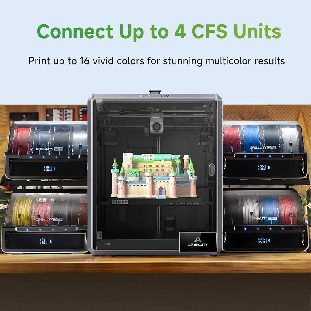 Official Creality K1 Series CFS Upgrade Kit with CFS, Multicolor Printing Upgraded Accessories and Creality Filament System for Older Versions K1 SE, K1, K1C, K1 Max 3D Printers with Integrated Nozzle