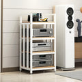 4 Tier Floorstanding Storage Shelves，Furniture Media Stand DVD CD Player Stand Audio Rack Power Amplifier Equipment Cabinet with Height Adjustable Wooden Shelf，19.7x15.7x39.4in (Color : C)