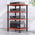Heavy Duty Audio/Video Media Stand, Modern 2/3/4 Tier Stereo Rack for Home/Living Room, Sturdy Electronics Equipment Shelf Unit (Brown, H 89cm)