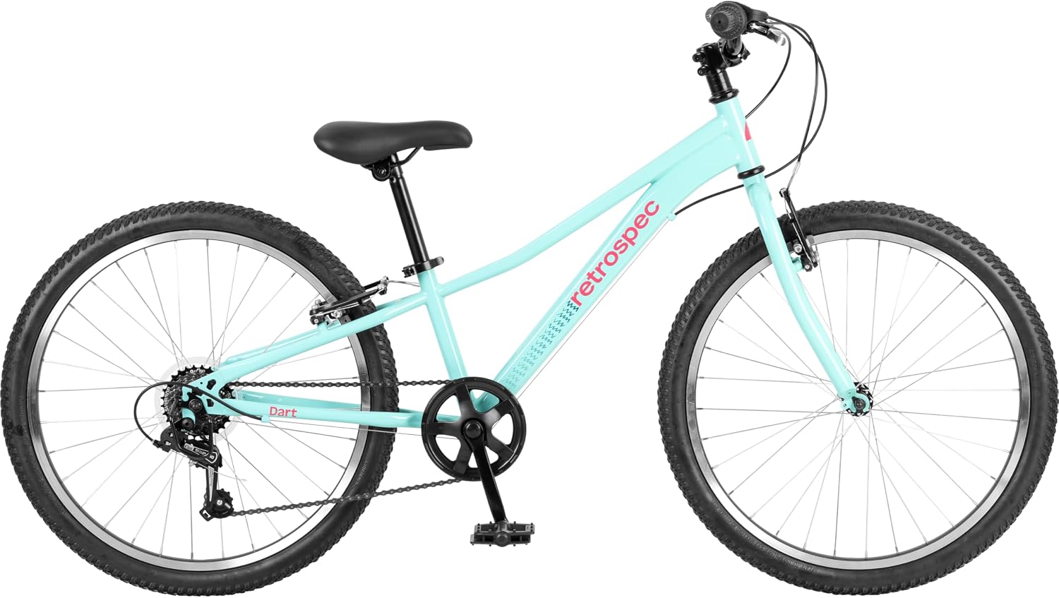 Retrospec Dart Kids Bike - 7-Speed Hybrid Bicycle for Ages 6-11 with 29in All-Season Tires & Shock Absorption - Adjustable Height Youth Bike with V-Brakes & Smooth Gear Shifting
